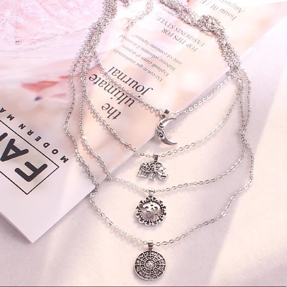 Tibet Silver Multi-chained Bohemian Necklace - Picture 2 of 5